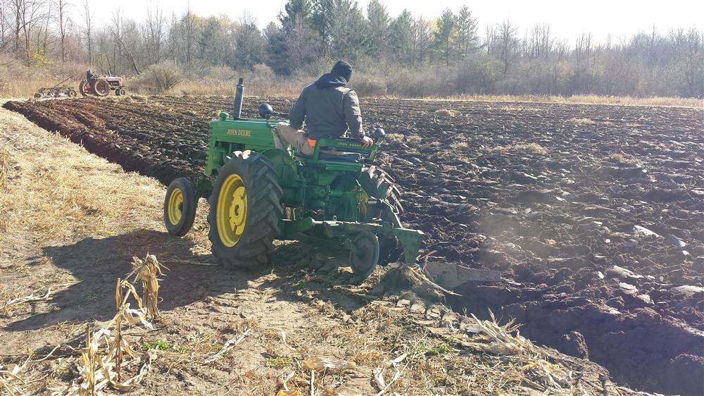 Tractor Tilling Corn Field Cedarburg